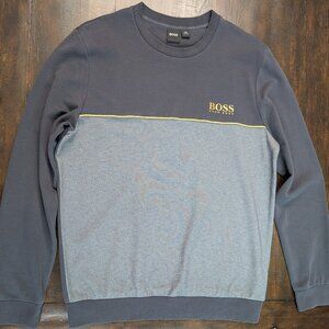 Hugo Boss Men’s Medium Colorblock Crewneck Sweatshirt | Blue | Logo